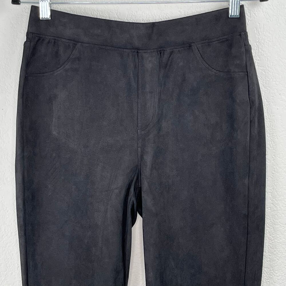 Philosophy Anthropologie Black Faux Suede High Rise Leggings Pockets NWT Medium - Picture 4 of 11